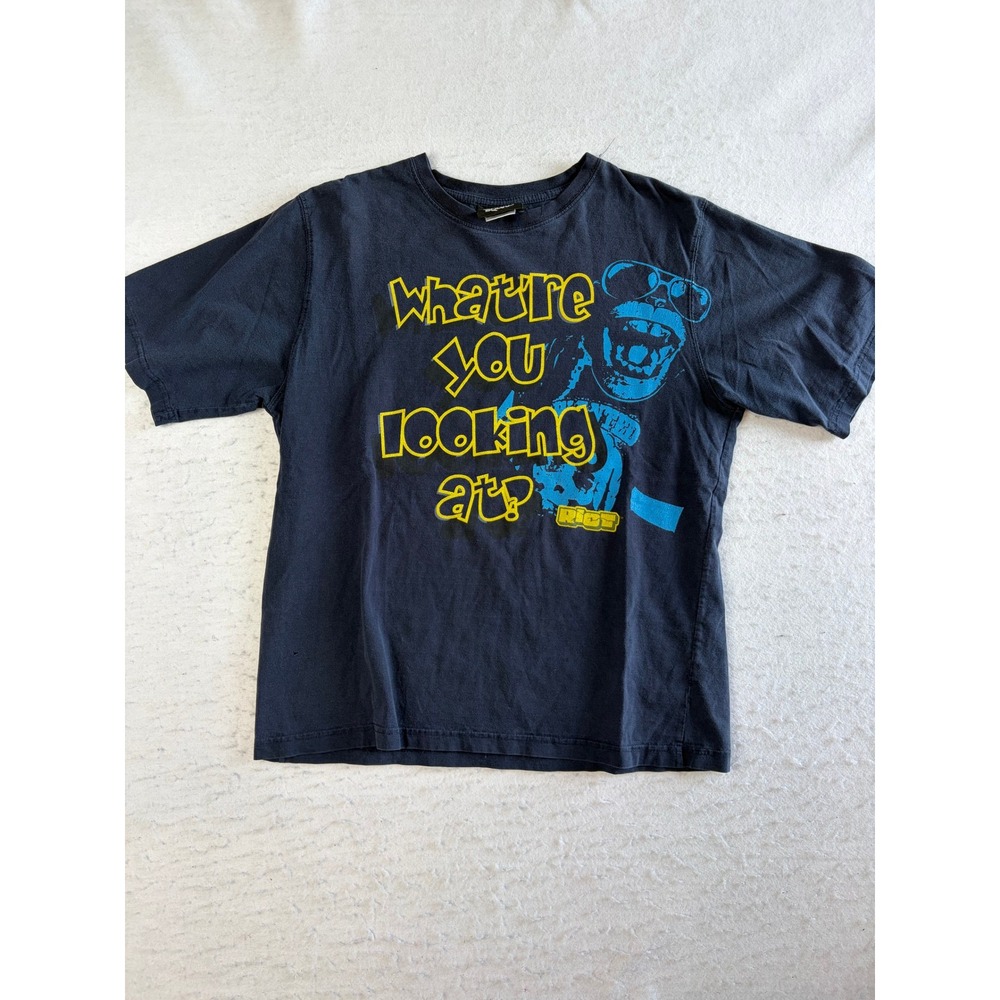 Riot Media Graphic T-Shirt Mens XL Black 2006 Vintage Y2K Streetwear